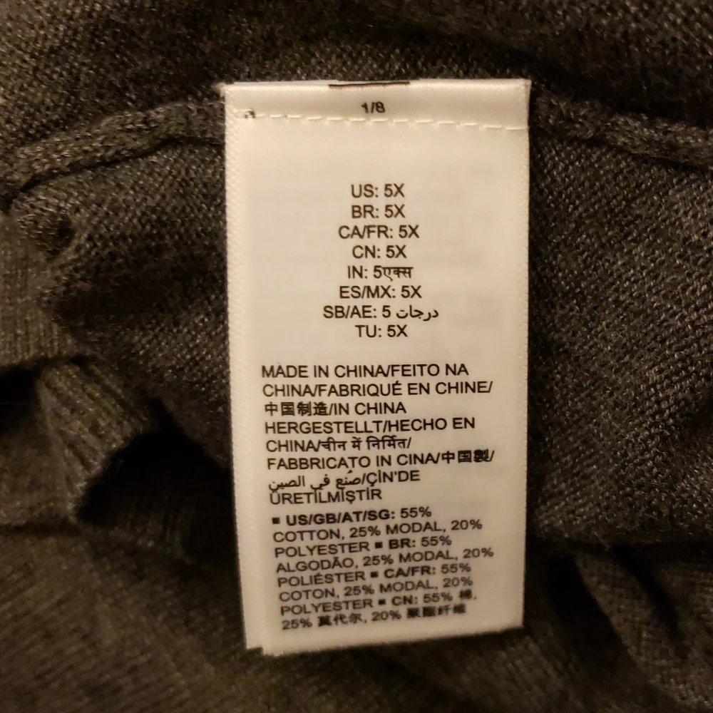 Amazon Essentials Lightweight Longer Length Cardigan Sweater Heather Gray 5X